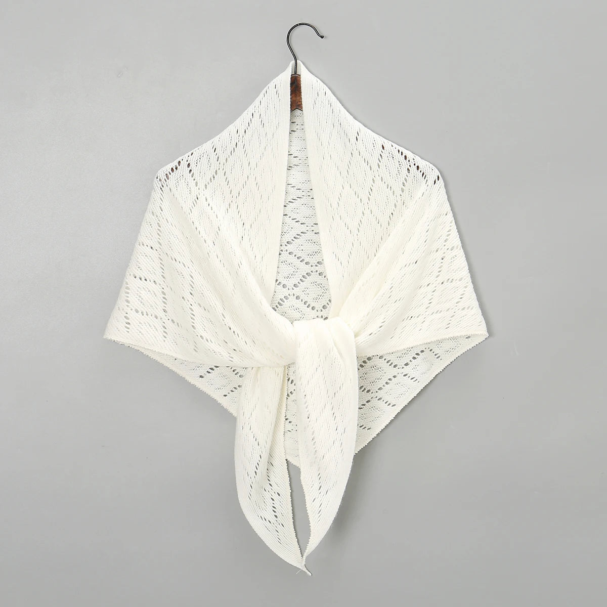 Triangle Shape Striped hollow out shawl Autumn Korean Style Sun Protection Cape elegant Wraps Knitting Stripe Knitted Shawl