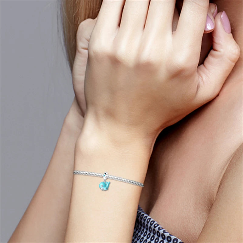 New 100% 925 Sterling Silver Ocean Luminous Sea Turtle Dolphin Octopus Charms Beads Fit Qikaola Original Bracelets DIY Jewelry