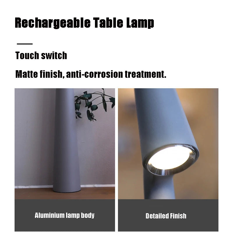 Table Lamp Wireless Rechargeable Desk Lamp Creative Living Room Study Lamp Top Touch Dimming Atmosphere Desktop Decoration Light