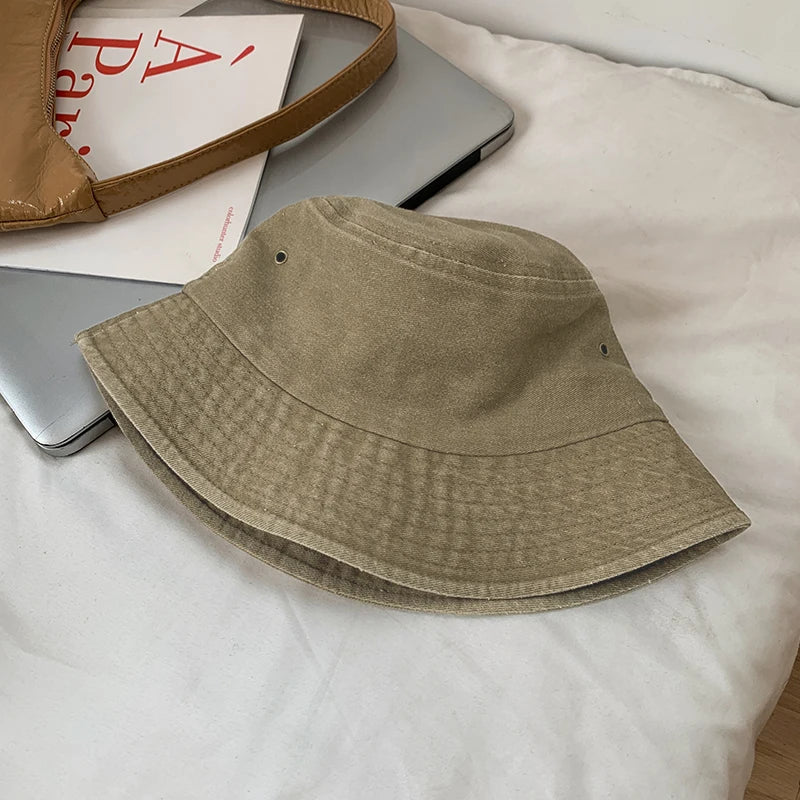 Bucket Hat Retro Washed Denim Fisherman Hat Fashionable And Versatile Sun Hat Sun Protection Fishing Hat Outdoor Hiking Hat