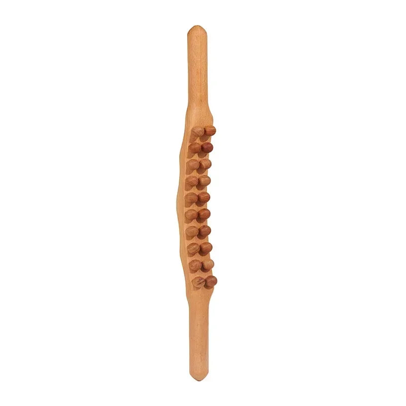 20/8 Beads Gua Sha Massage Stick Back Massage Tendons Wood Scraping Stick Point Treatment Gus A Sha Tool Muscle Relaxing