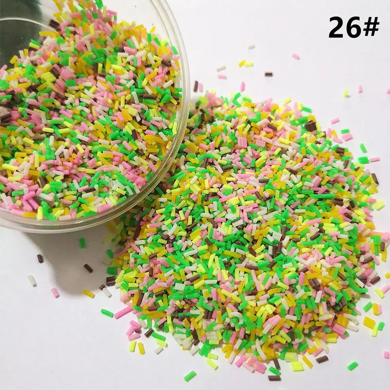 100g DIY Polymer Clay Fake Candy Sweets Sugar Sprinkle Decorations for Fake Cake Dessert Simulation Food Dollhouse Gifts