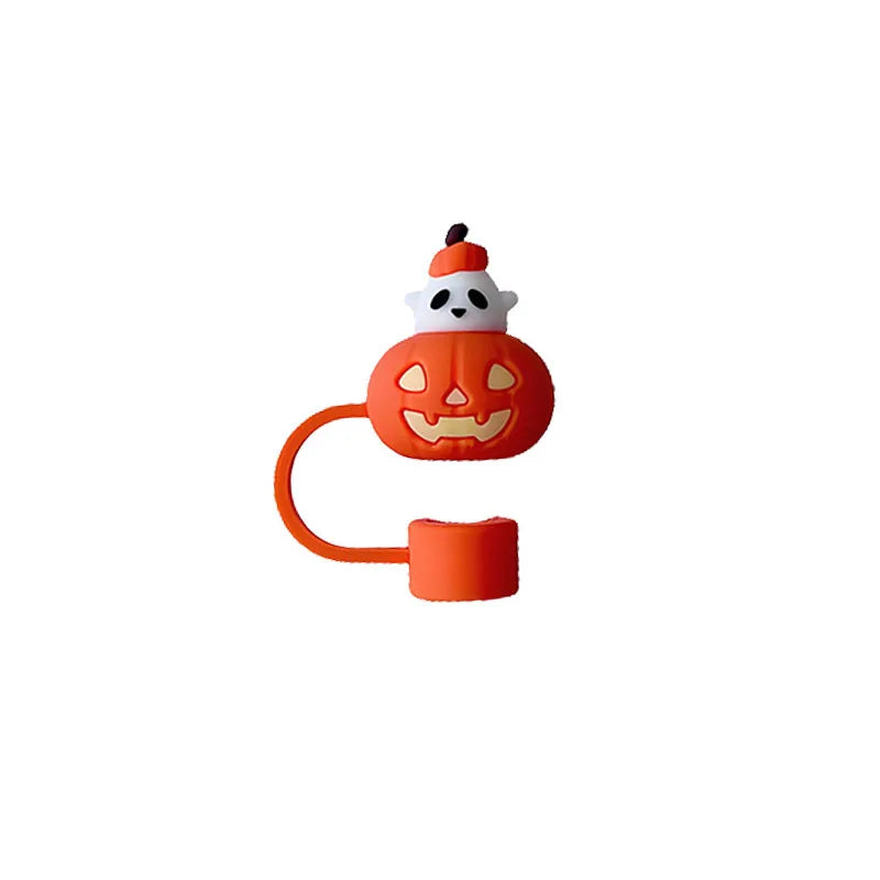 10mm Halloween Straw Dust Cover For Stanley Pumpkin Spider Series Halloween Straw Hat Creative Festival Cup Decor Accessories