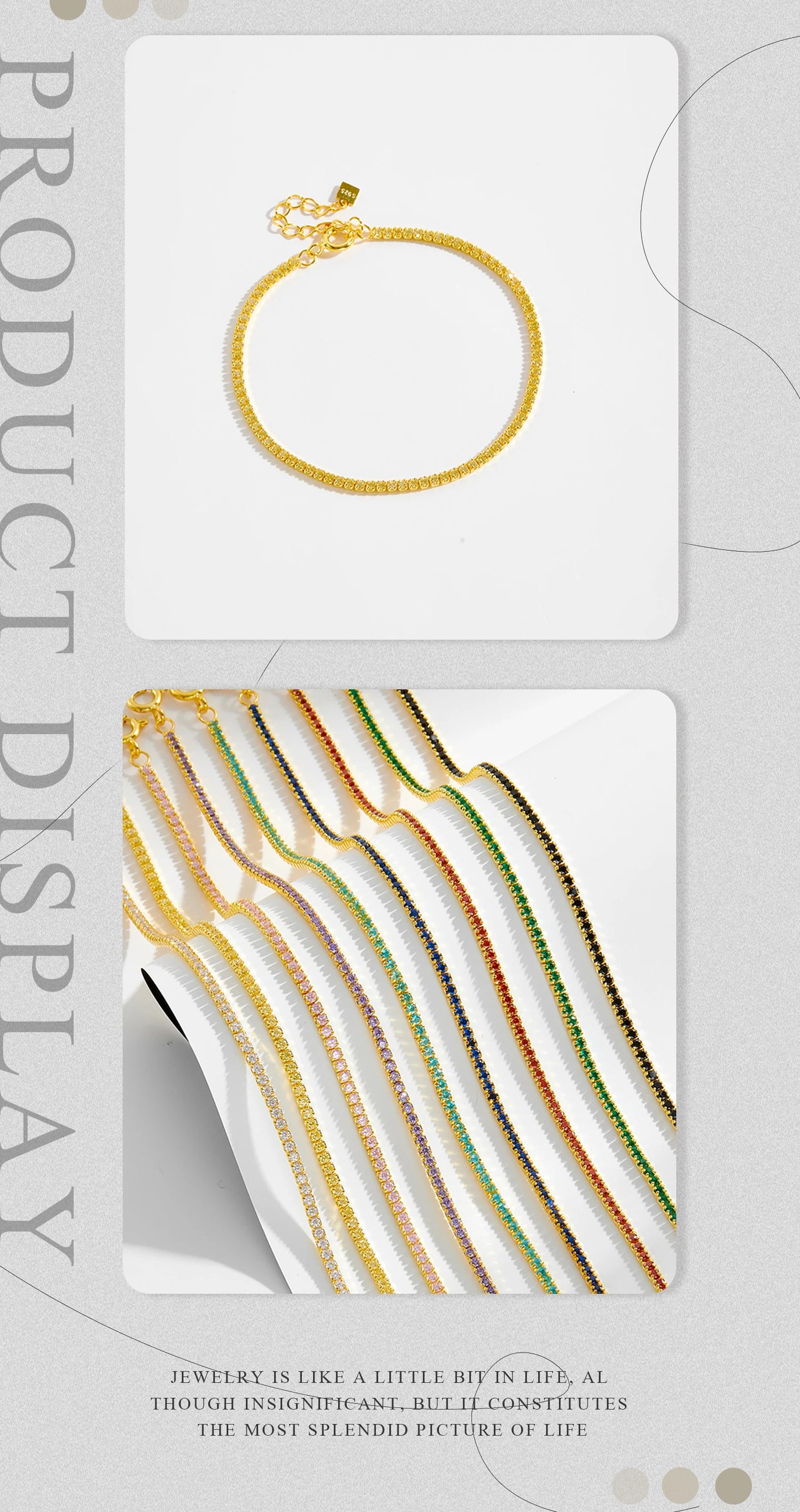 ANDYWEN 925 Sterling Silver Rainbow 1.5mm Tennis Chain Bracelet Luxury CZ Fine Jewelry Wedding Gift Soft Solid Jewelry Gift