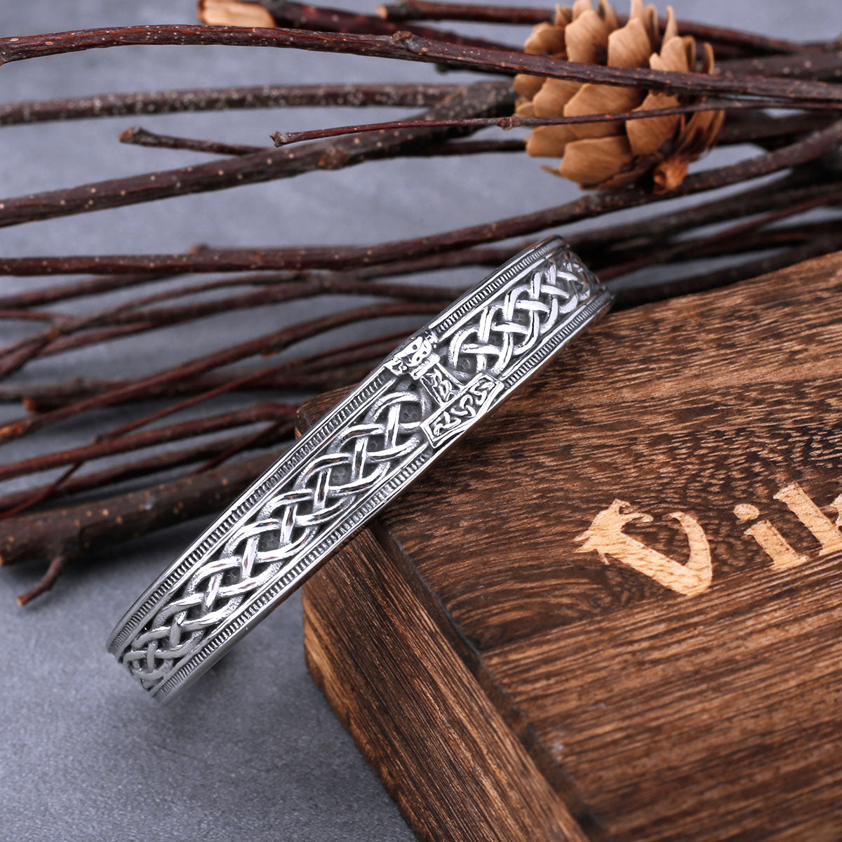 Stainless Steel Vikings Hammer Bracelet for Men Women Stainless Steel Celtic Knot Amulet Wristband Cuff Bracelet Nordic Jewelry