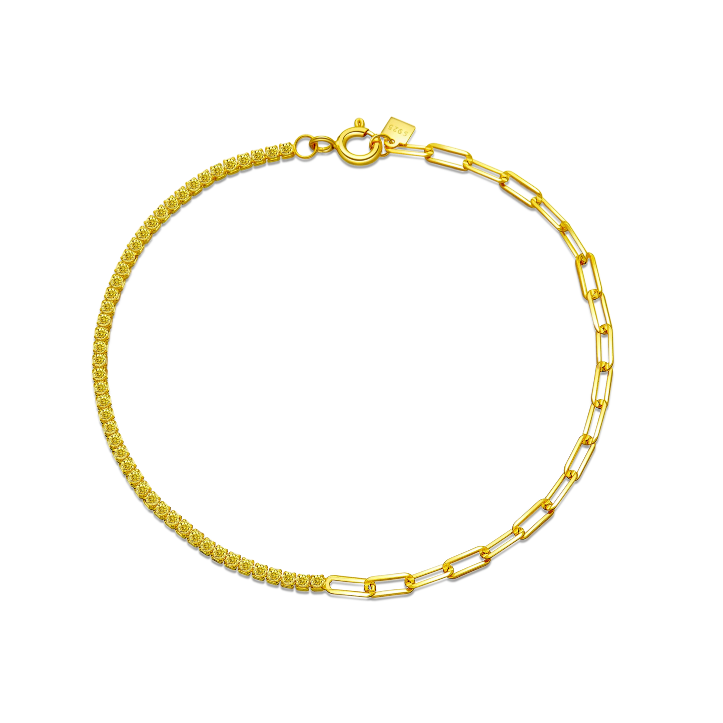 VEWANT 925 Sterling Silver Rainbow Colorful Zircon CZ Chain Bracelet Women Fine Jewelry Rock Punk Wedding Anniversary Gift