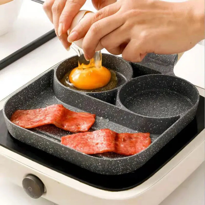 2/4-Hole Egg Frying Pan Non-stick Omelet Pan Egg Pancake Steak Pan Cooking Egg Ham Pans Breakfast Maker Egg Cooker Pan