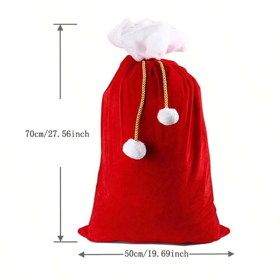 Santa Claus Backpack Large Christmas Gift Bag Candy Gift Bag Christmas Eve Bundle Pocket