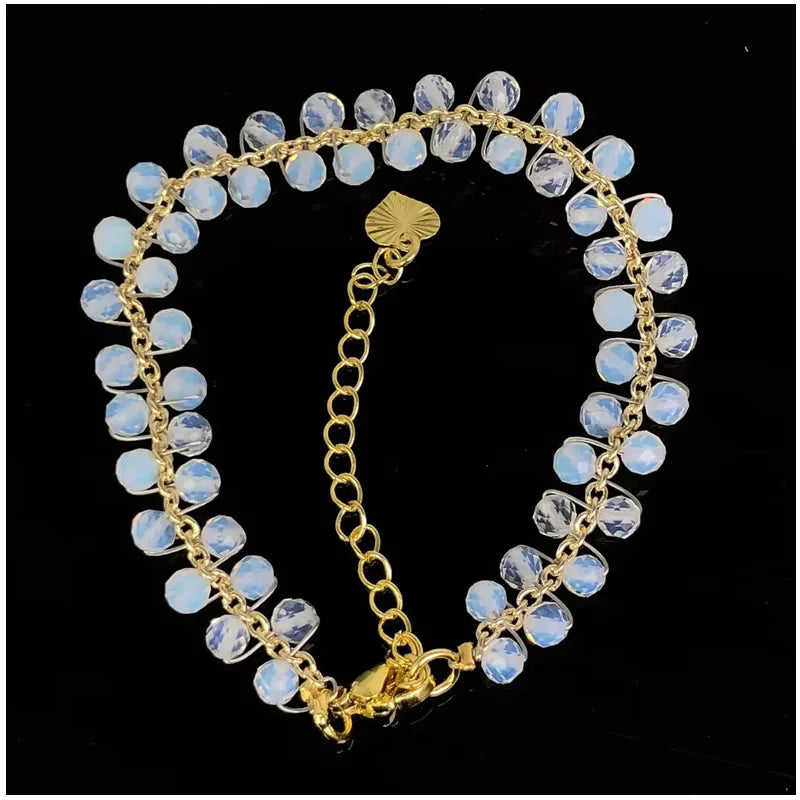 natural multifaceted 3-4mm stone Tourmaline garnet crystal quartz bracelet Women Jewelry Party /Wedding Luxury Gift Set Handwork