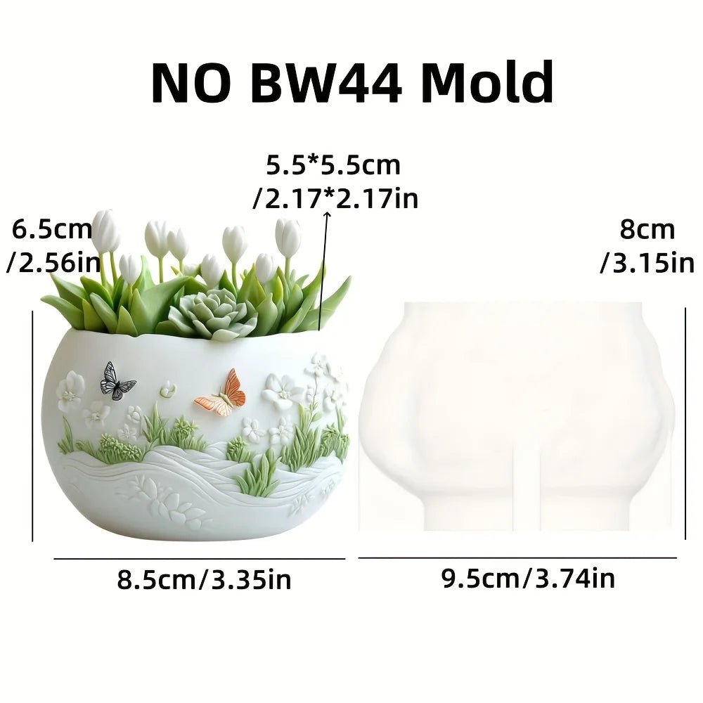 Windmill Town Succulent Plant Pot Silicone Mold Windmill Town House Relief Flower Pot Resin Mold Dream house storage box molds