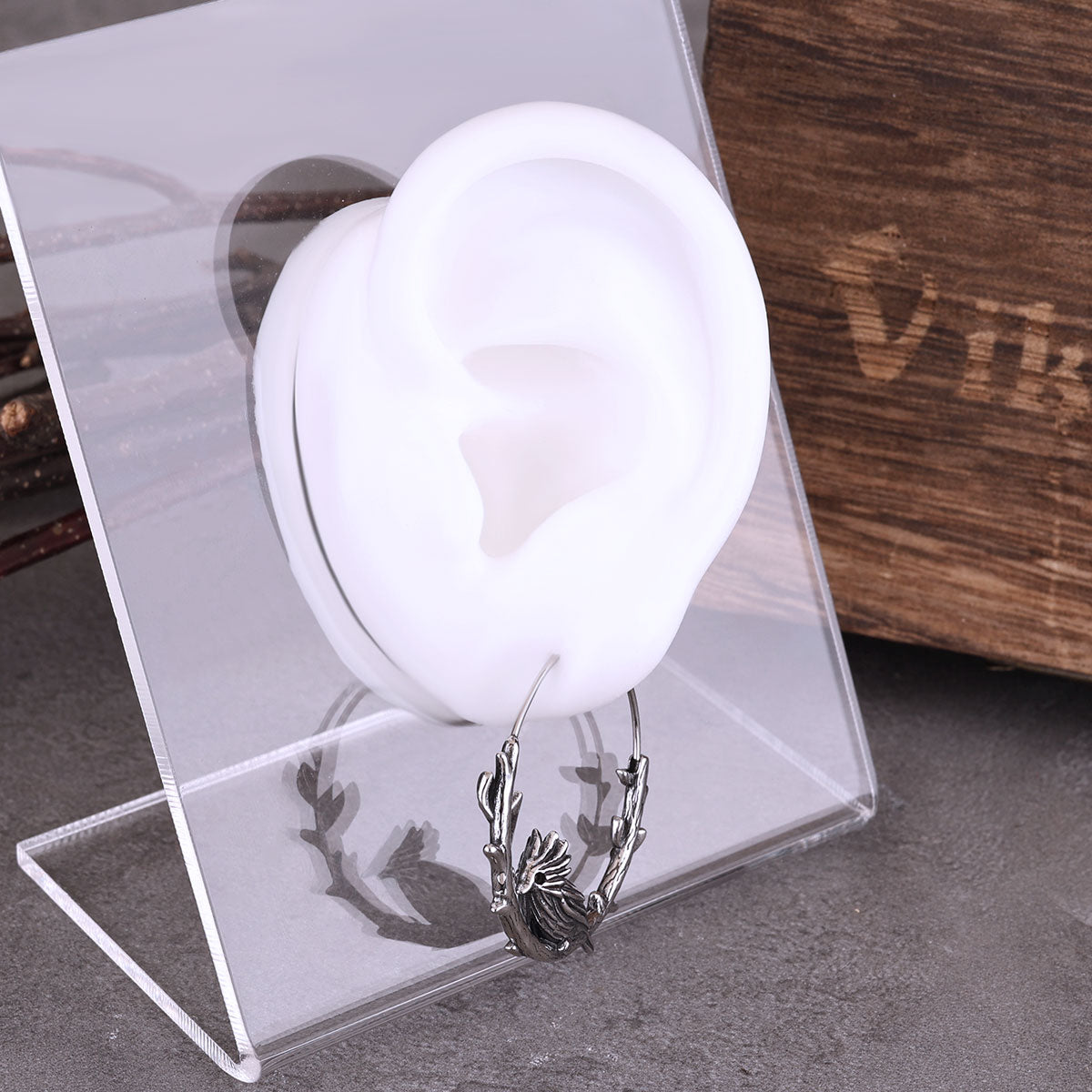 Stainless Steel Raven Round Earrings Punk Party Earrings for Men and Women Charming Everyday Fashion Jewelry Gifts