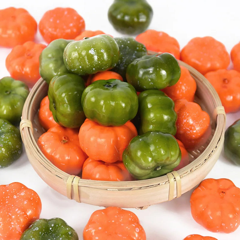 25/50pcs Mini Artificial Pumpkin Simulation Vegetable Halloween Decoration Home Halloween Party DIY Fake Pumpkin Decor Props 7z