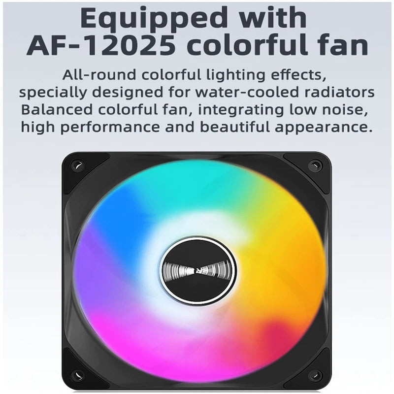TEUCER AF S240 Water Cooled Cooling Radiator Colorful Lighting Water Cooling Head 12CM Fan For LGA 2011 17XX 1200 115X AM4 AM5
