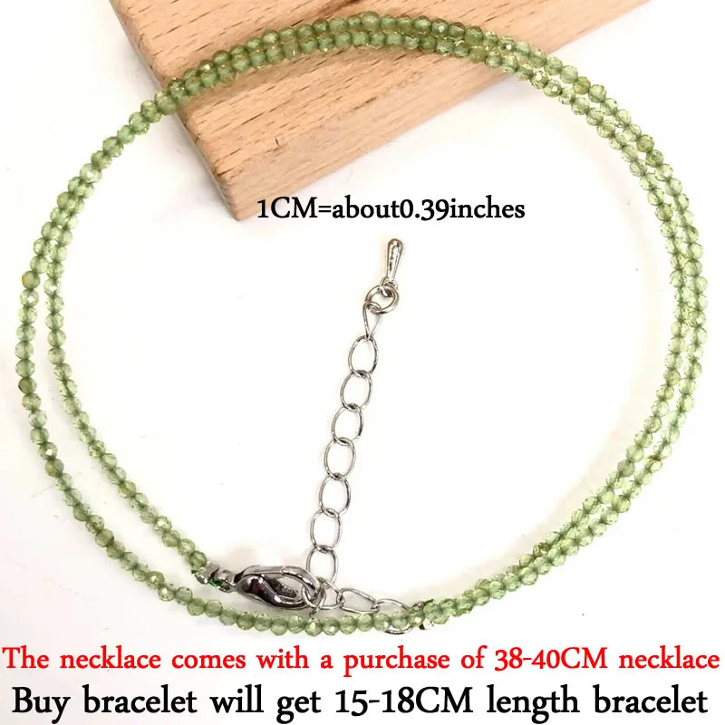 2-3mm Natural Stone Beaded Necklace Handmade Mini Tourmaline lapis crystal Energy Healing Female Bracelet for Women Jewelry Gift
