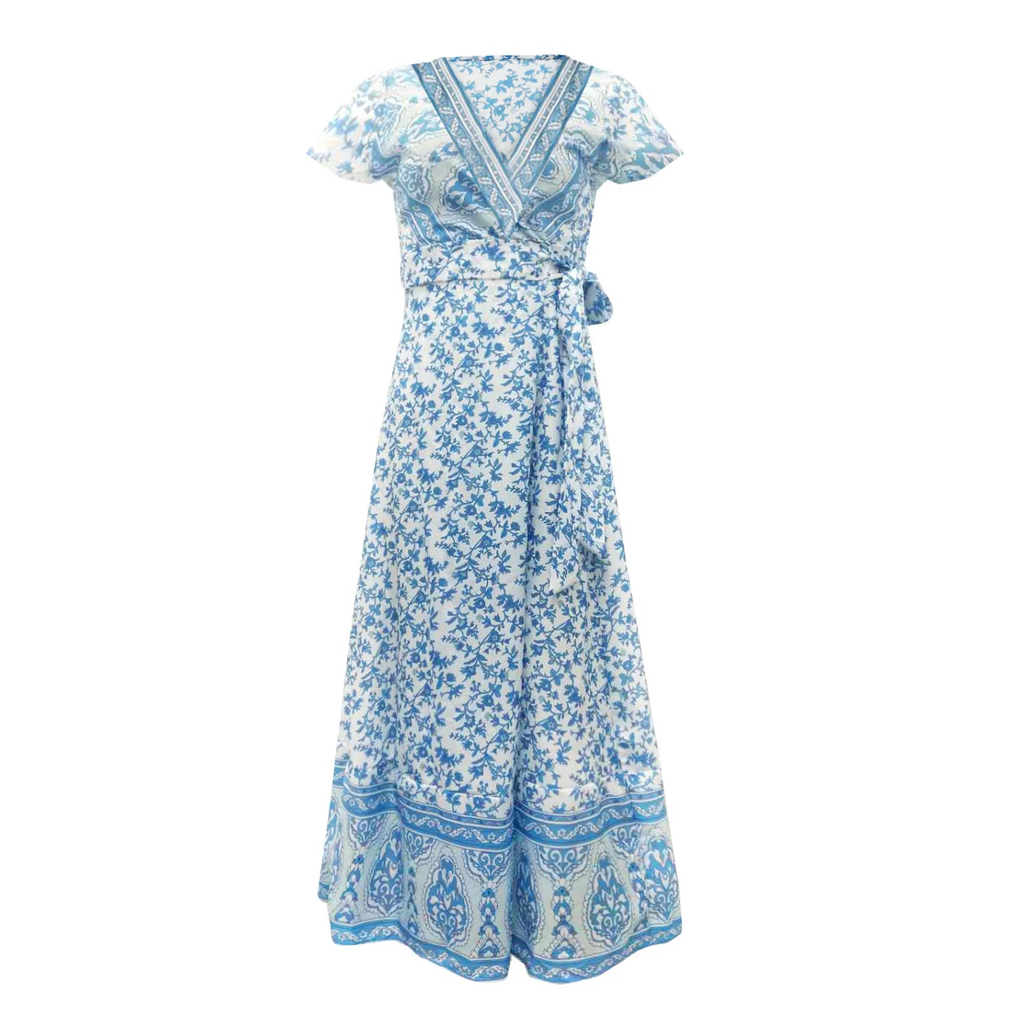 2024 Summer Leisure Hot Sale Holiday Printed Dress Sexy Long Dress Women's Wear