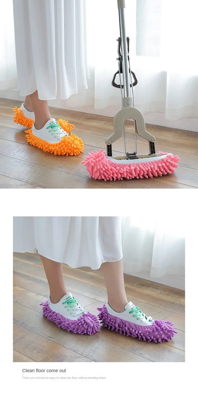 1PCS Floor Dust Cleaning Slippers Shoes Cleaning Cloth Lazy Mopping Shoes Home Floor Cleaning Microfiber Cloth Shoes