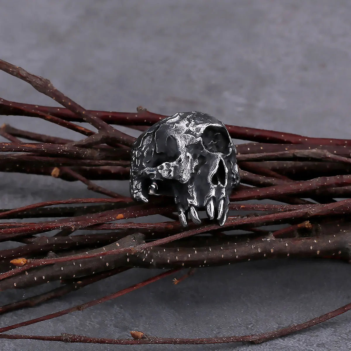 Northern Europe Viking 316L Stainless Steel Skull Ring Neo-gothic Fashion Teen Biker Ring Punk Rock Party Jewelry Accessories