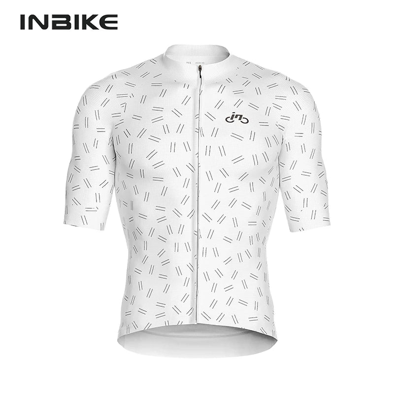 INBIKE Summer Men's Cycling Short Sleeve Bicycle Jersey Quick-Dry Road Bike Riding Shirt Man MTB Cycling Clothing with Pockets