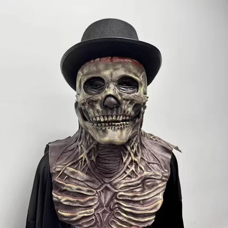 Halloween Scary Skull Mask Halloween Party Carnival Cosplay Prop Novelty Realistic Skull Latex Mask Evil Red Skull Headgear