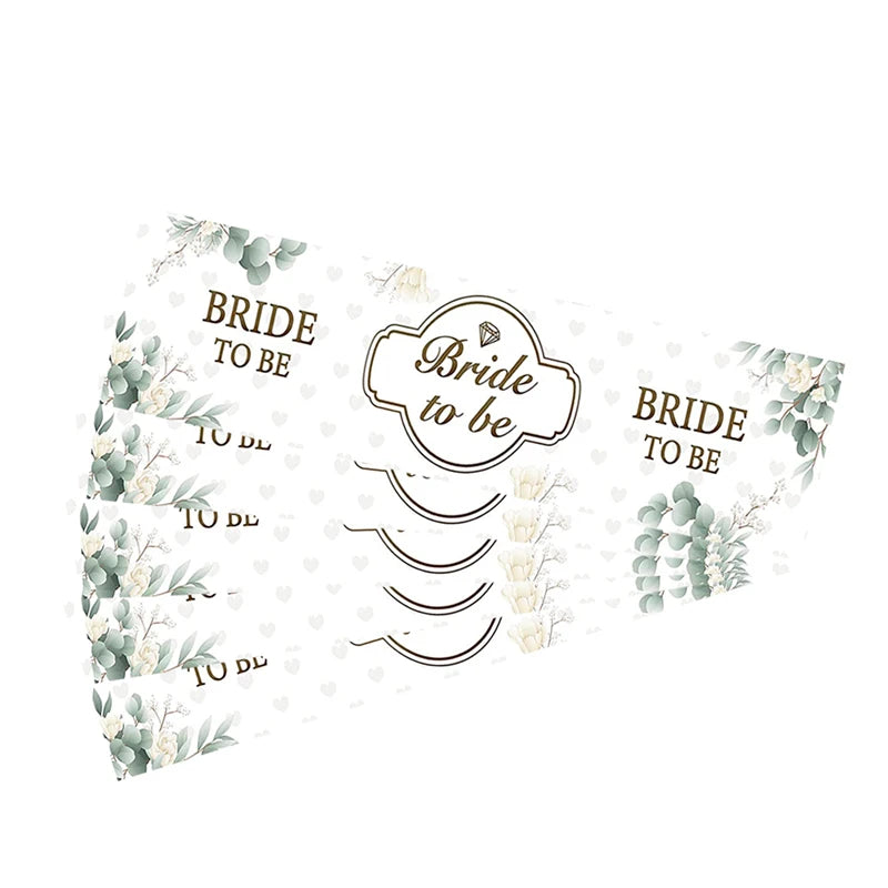 10Pcs Bride to be Paper Water Bottle Stickers Wedding DIY Baking Seal Labels Sticker Bachelorette Party Bridal Shower Decoration