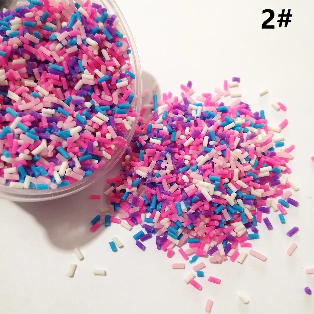 100g DIY Polymer Clay Fake Candy Sweets Sugar Sprinkle Decorations for Fake Cake Dessert Simulation Food Dollhouse Gifts