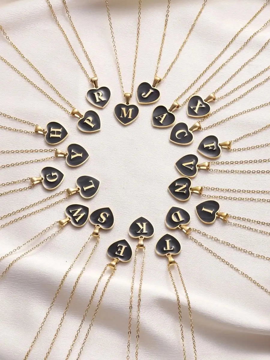 CARLIDANA Chunky 18k Gold Plated Bubble Letter Pendant Necklace Large Hollow PVD Gold Plated Initial Letter Necklace for Women