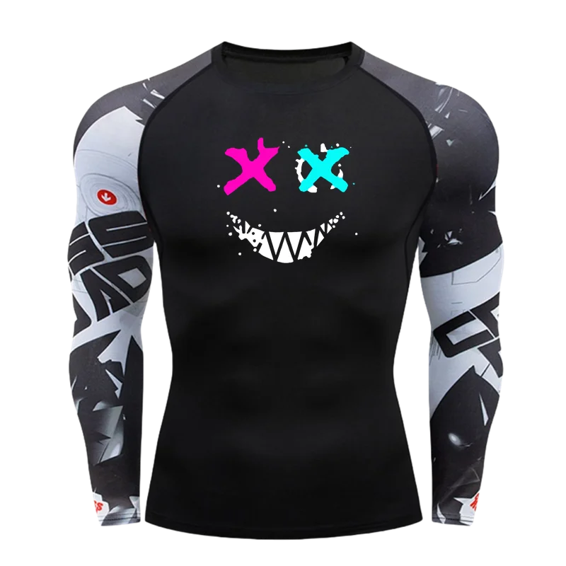 Sun Protection Second Skin Breathable Compression Shirt Men Rashguard Jiu Jitsu Fitness Gym Running Outdoors Sports T-Shirts Men