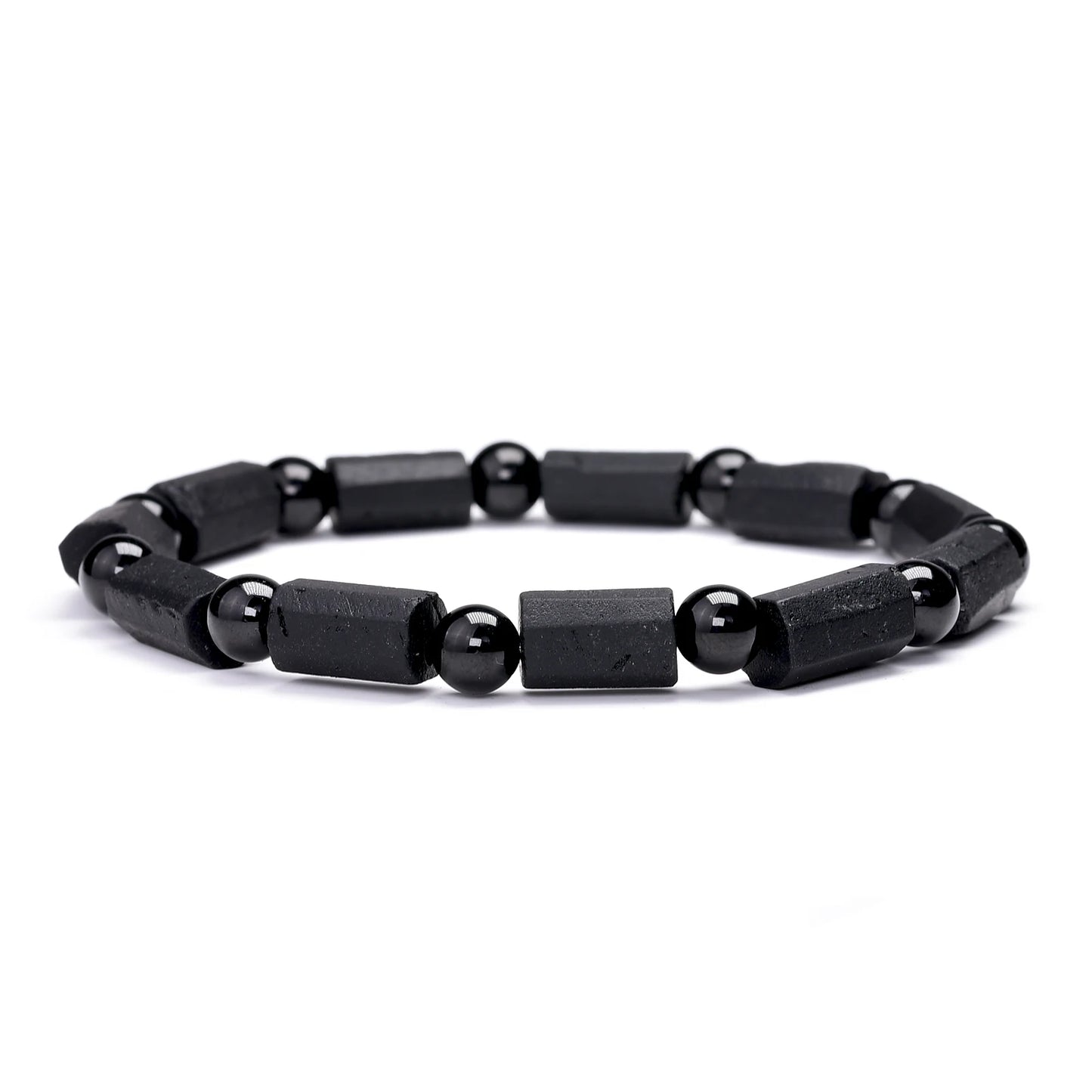 Real Raw Black Tourmaline Bracelet for Women Onyx Crystals Original Energy Quartz Stones Beads Bracelets 7*11mm