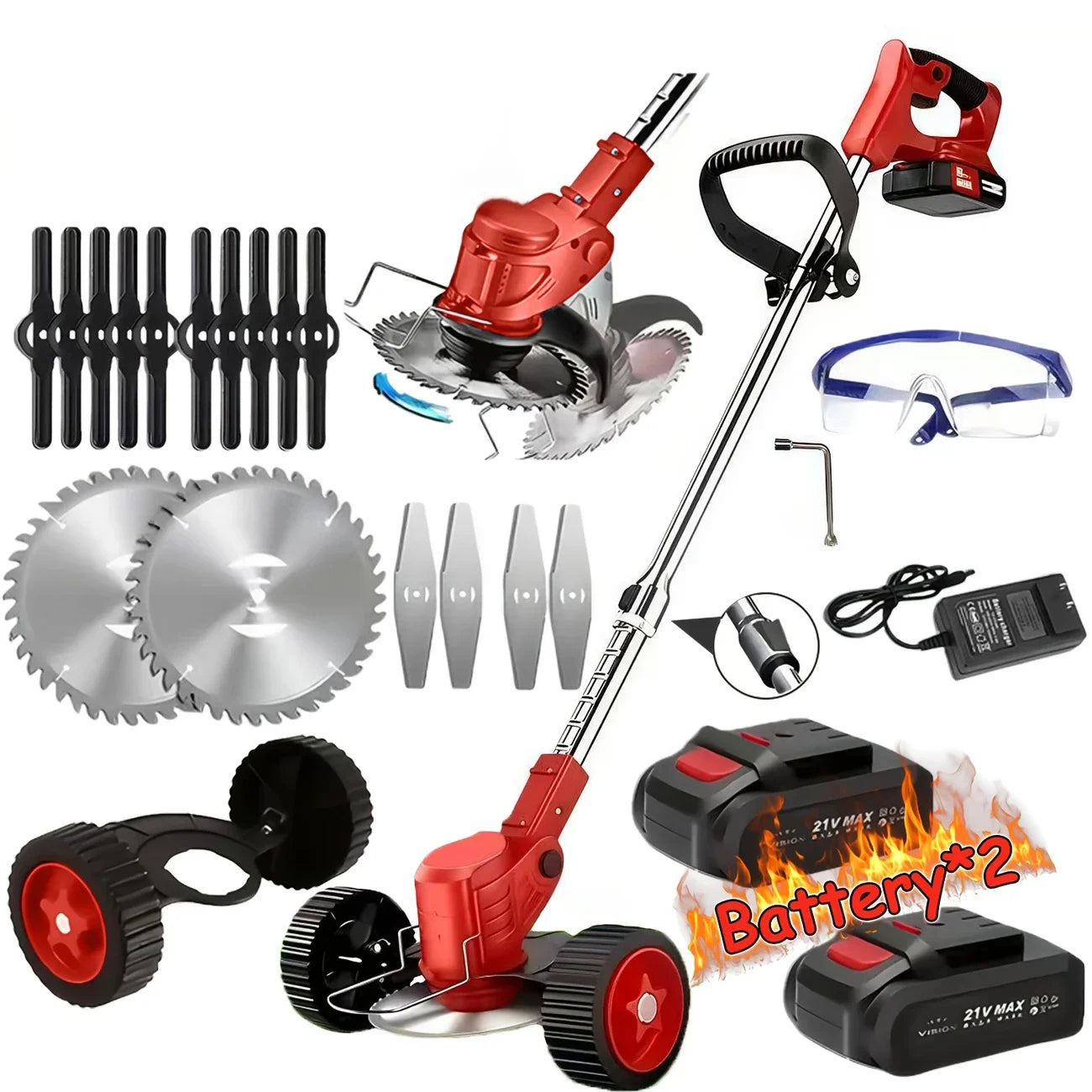 New model for 2025 Cordless Lawn Trimmer TrimmersLawn EdgerMowerBrush CutterWeed Cutter for Garden and Yard Lawn