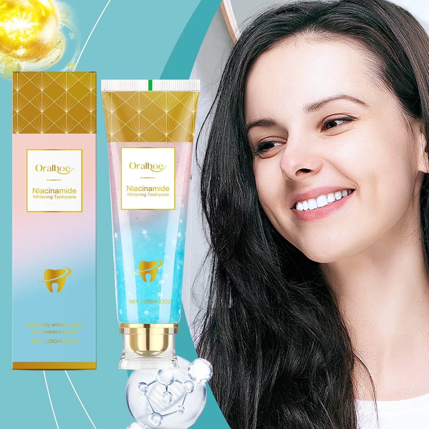 Oralhoe Teeth Brighten Toothpaste Niacinamide Dental Stains Remove Improve Oral Smell Clean Yellow Teeth Whitening Toothpaste