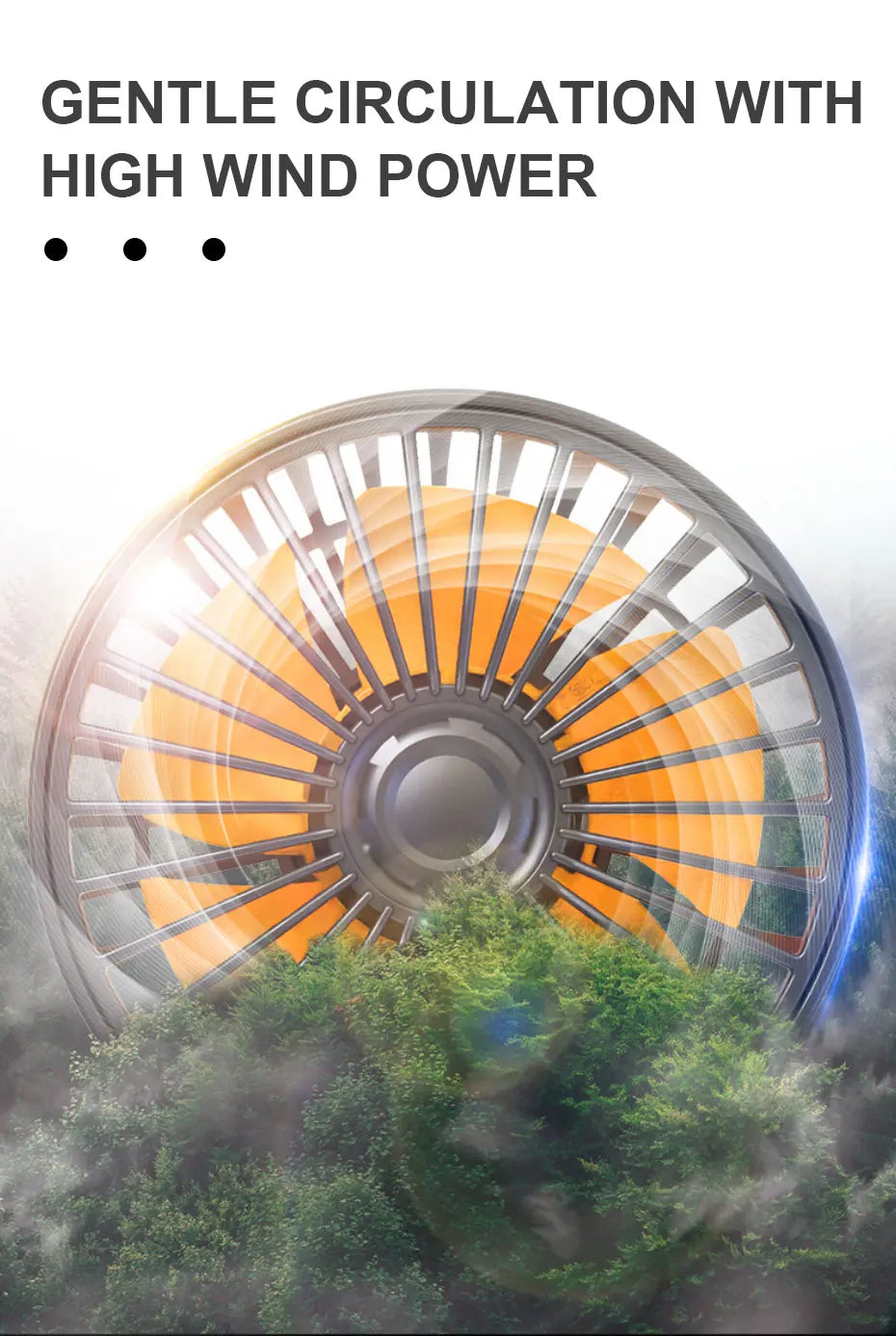 SEAMETAL USB Cooling Fan for Car 360-Degree Rotation 3-Head Electric Fan 2-Speed Silent Motor Fan Universal for Car/Office/Home