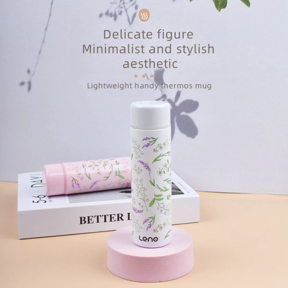 Leno 140ML Small Mini Vacuum Insulated Water Bottle Portable Leakproof Travel Mug Thermal Flask for Kids Children Women School