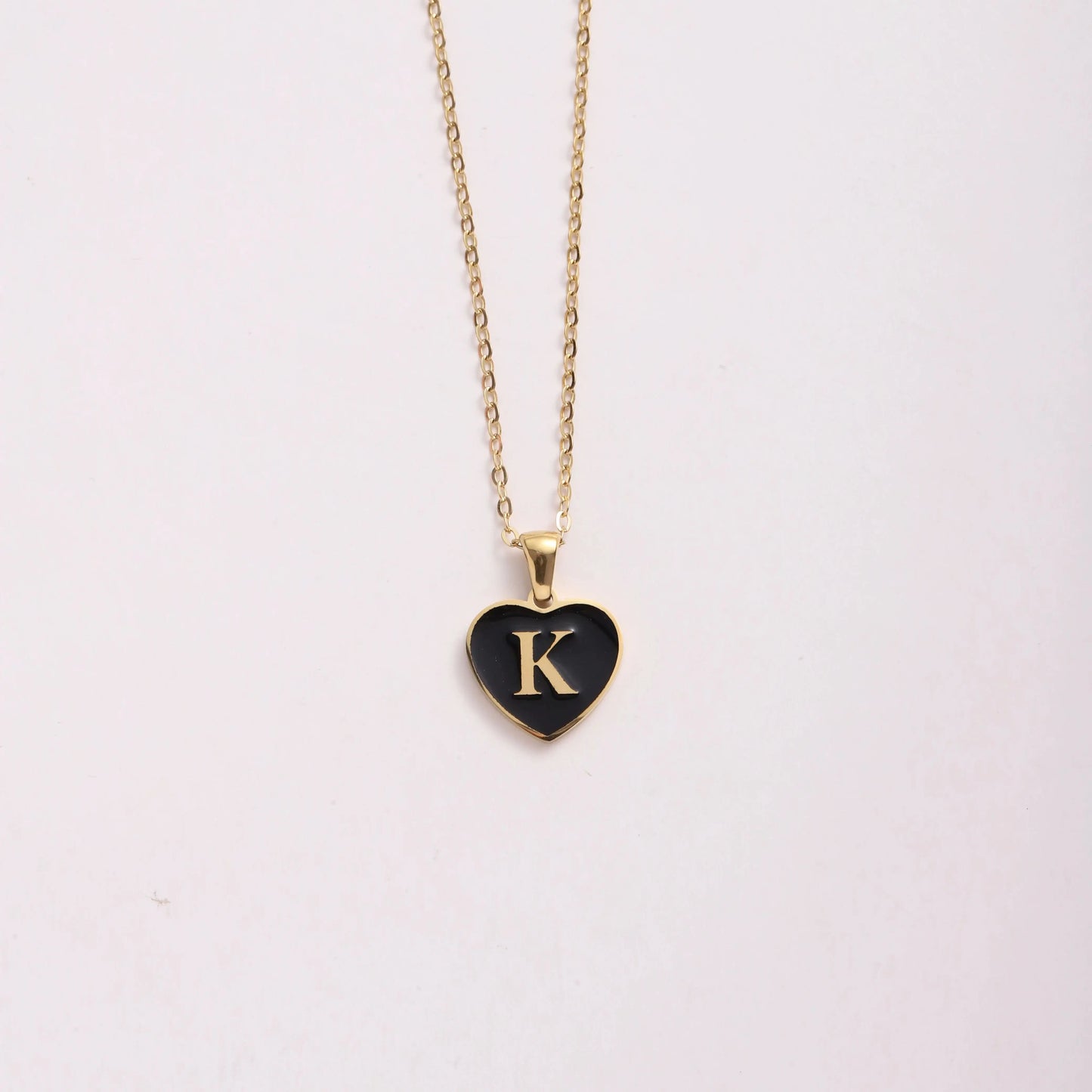 CARLIDANA Chunky 18k Gold Plated Bubble Letter Pendant Necklace Large Hollow PVD Gold Plated Initial Letter Necklace for Women