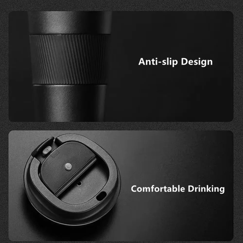 304 Stainless 500ml Steel Vacuum Insulated Water Bottle Anti Slip Coffee Mug Thermal Mug Portable Bottle Office Gift Set