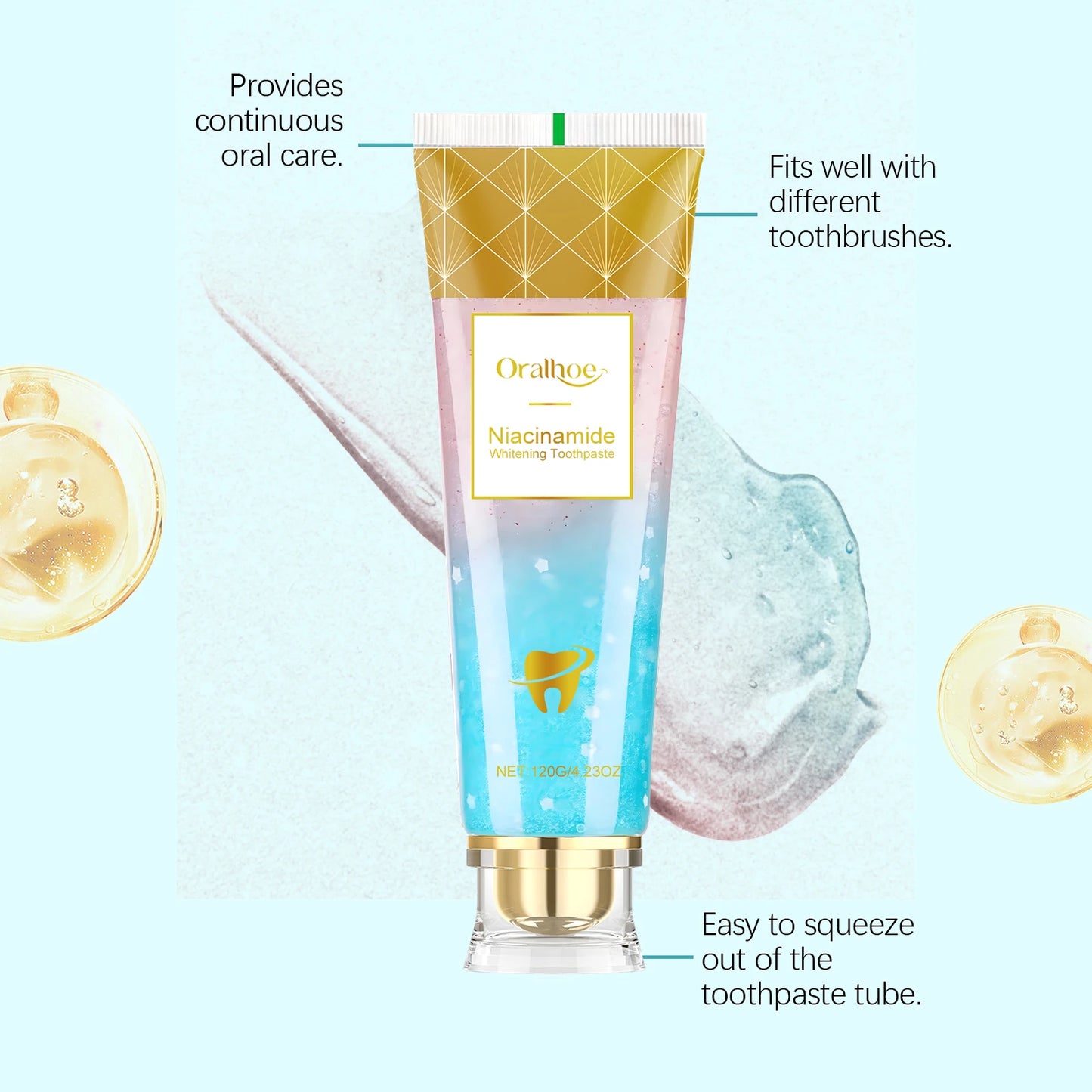 Oralhoe Teeth Brighten Toothpaste Niacinamide Dental Stains Remove Improve Oral Smell Clean Yellow Teeth Whitening Toothpaste