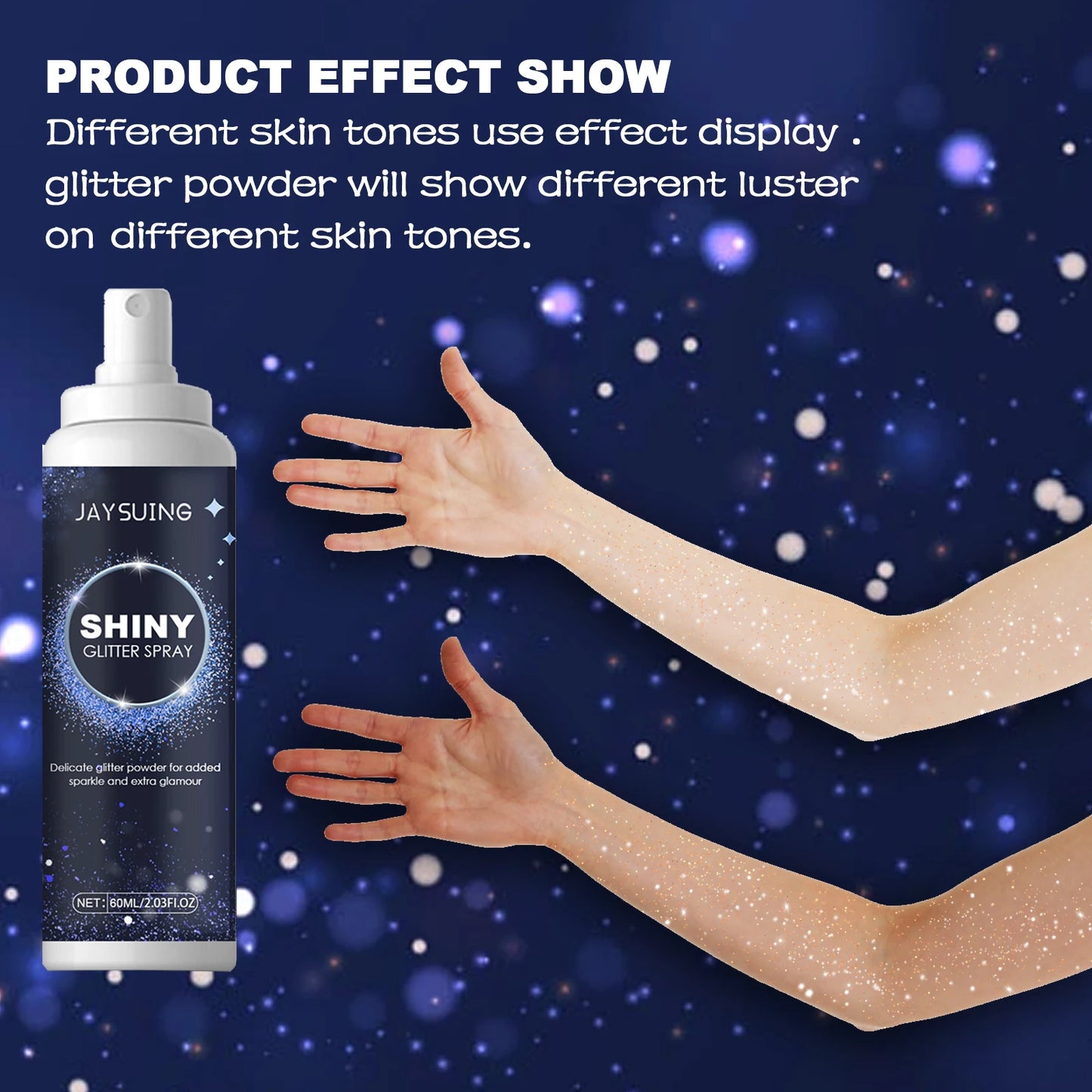 Brighten Shiny Glitter Spray Lasting Highlighter Face Body Glitter Powder Shimmer Halloween Party Nightclub Clothes Decoration