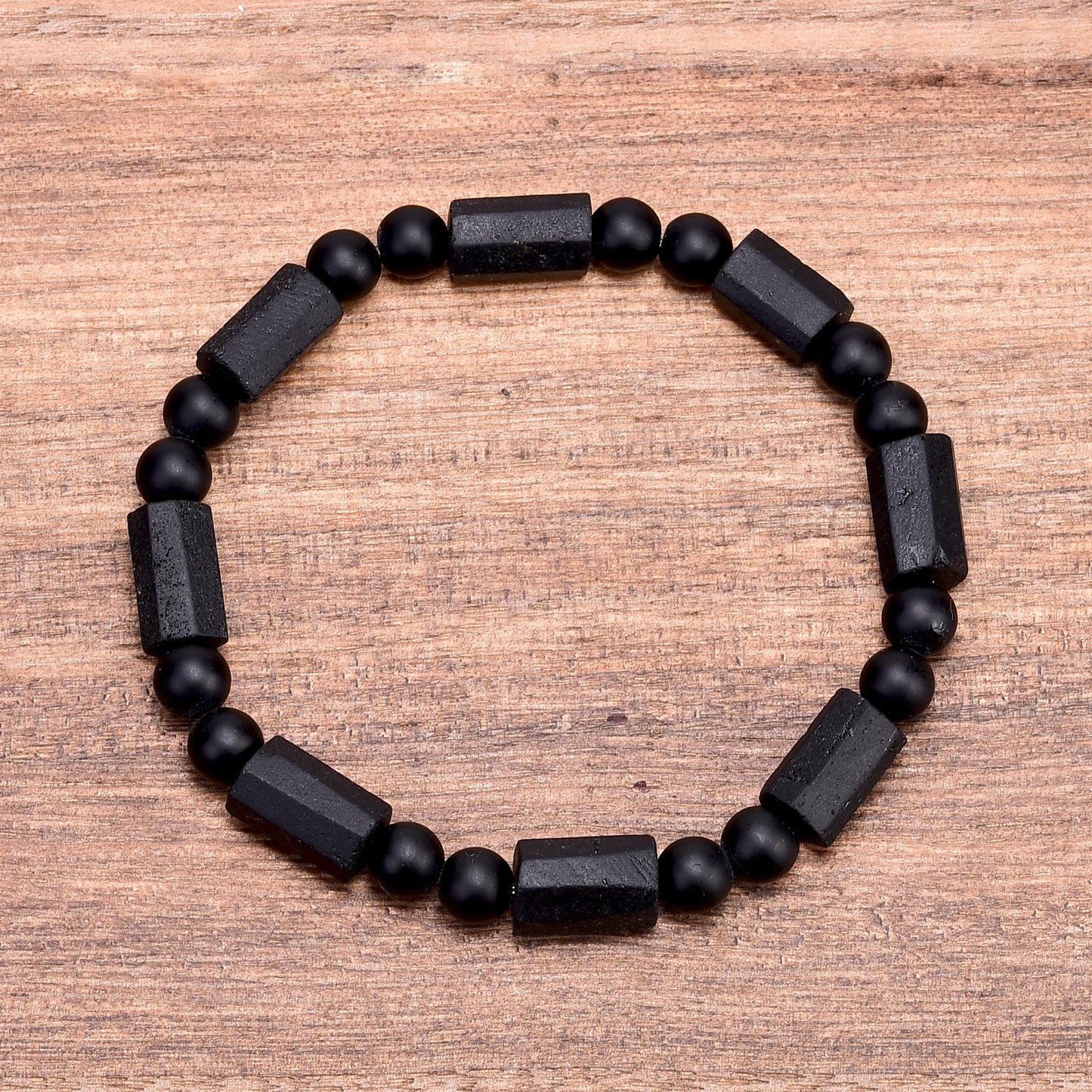 Real Raw Black Tourmaline Bracelet for Women Onyx Crystals Original Energy Quartz Stones Beads Bracelets 7*11mm