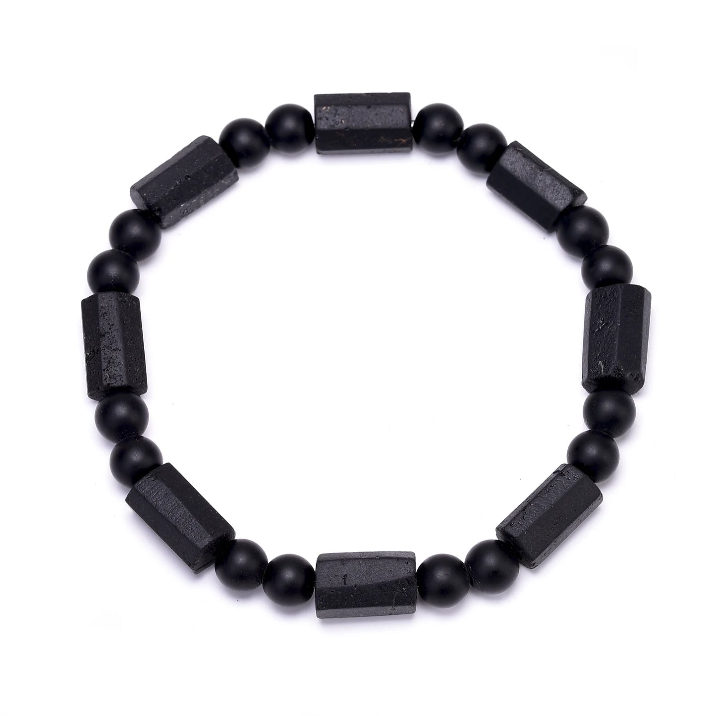 Real Raw Black Tourmaline Bracelet for Women Onyx Crystals Original Energy Quartz Stones Beads Bracelets 7*11mm