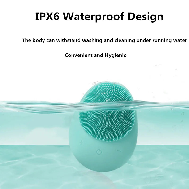 Silicone Facial Cleanser Waterproof Ultrasonica Brush For Face Massage Cleansing Ship from Riyadh Random Color