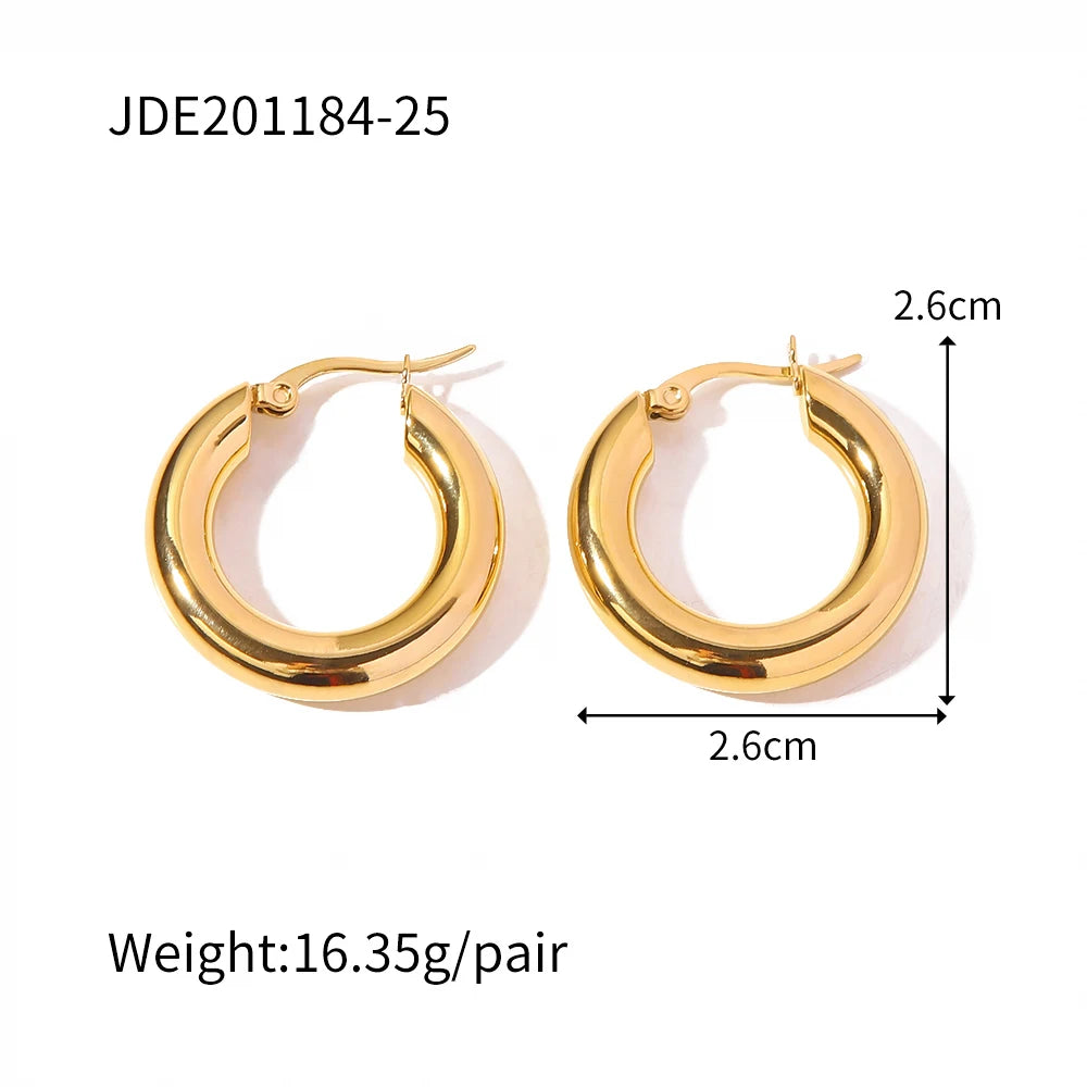 Uworld Stainless Steel Water Drop Big Stud Earrings Chunky Waterdrop Open Hoops Earrings for Women Girls Trendy Jewelry