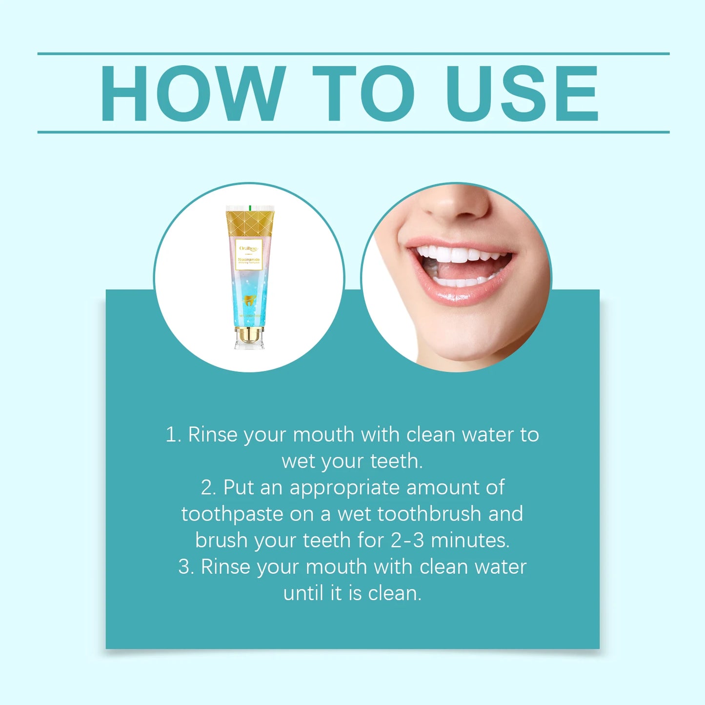 Oralhoe Teeth Brighten Toothpaste Niacinamide Dental Stains Remove Improve Oral Smell Clean Yellow Teeth Whitening Toothpaste