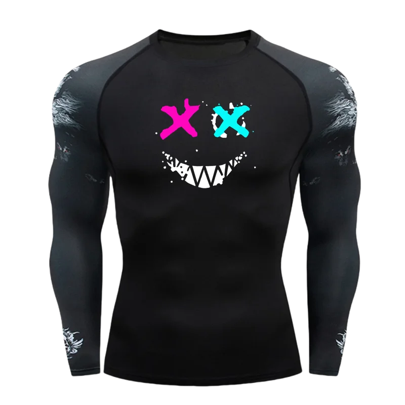 Sun Protection Second Skin Breathable Compression Shirt Men Rashguard Jiu Jitsu Fitness Gym Running Outdoors Sports T-Shirts Men