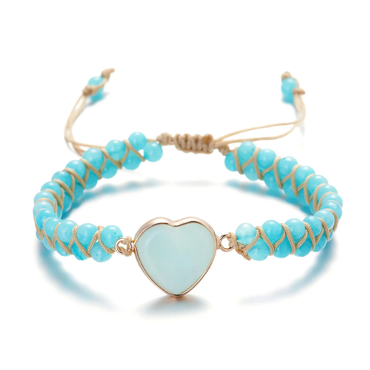 New Fashion Mixed Color Natural Stone Bracelet For Women Men Chakra Heart Wrap Leather Chain Bracelet&Bangle Charm Jewelry