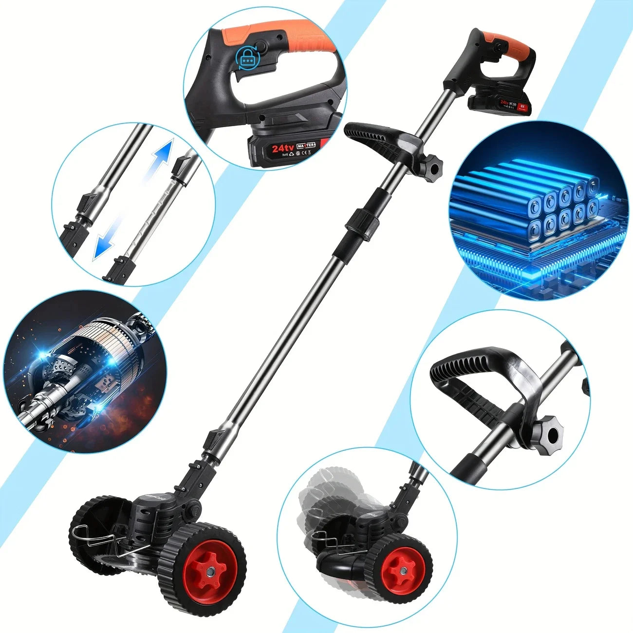 New model for 2025 Cordless Lawn Trimmer TrimmersLawn EdgerMowerBrush CutterWeed Cutter for Garden and Yard Lawn