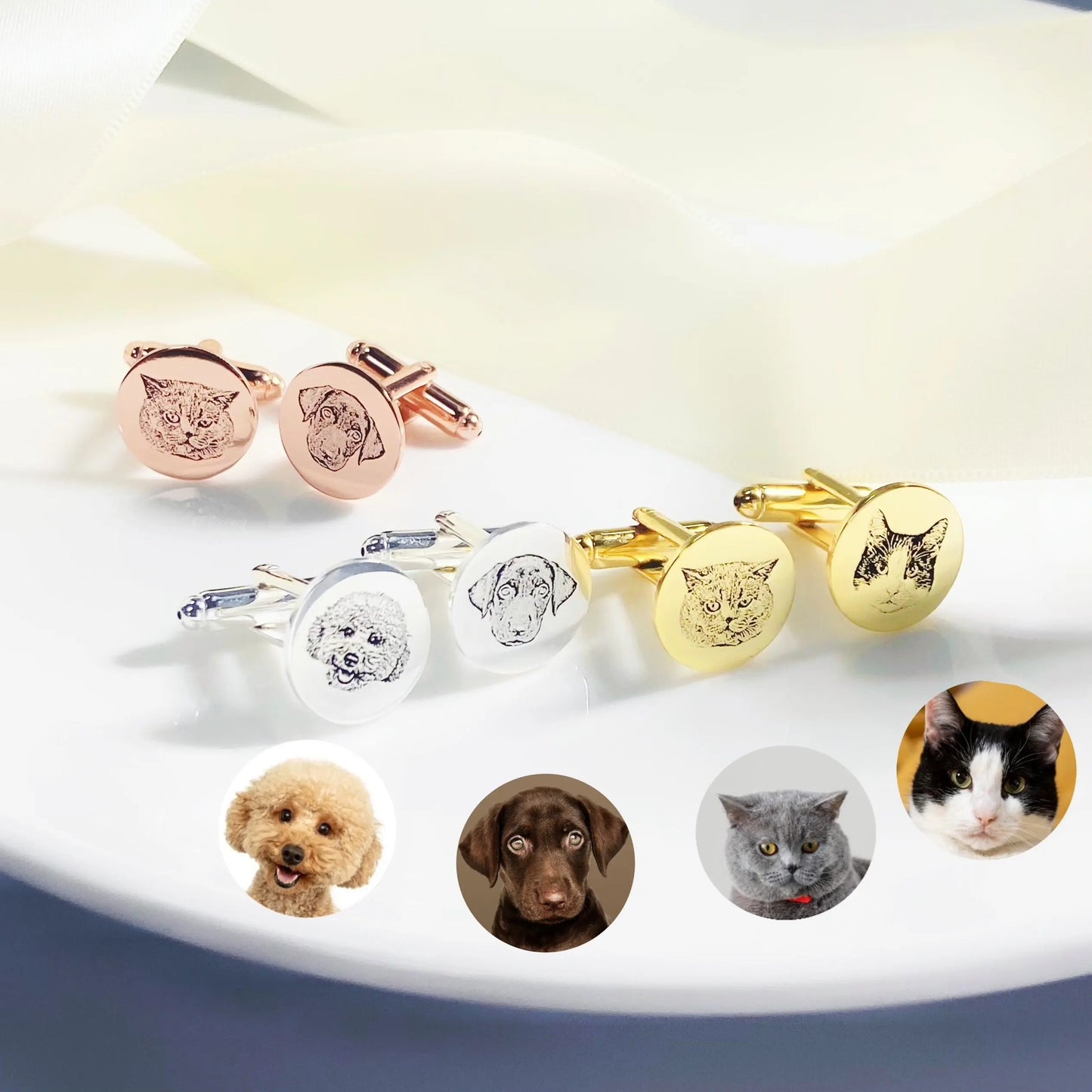 Customized Cufflinks Personalized Pet Picture Cufflinks Commemorative Cufflinks Valentine's Day Gifts Father's Day Gifts
