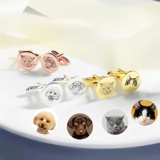 Customized Cufflinks Personalized Pet Picture Cufflinks Commemorative Cufflinks Valentine's Day Gifts Father's Day Gifts