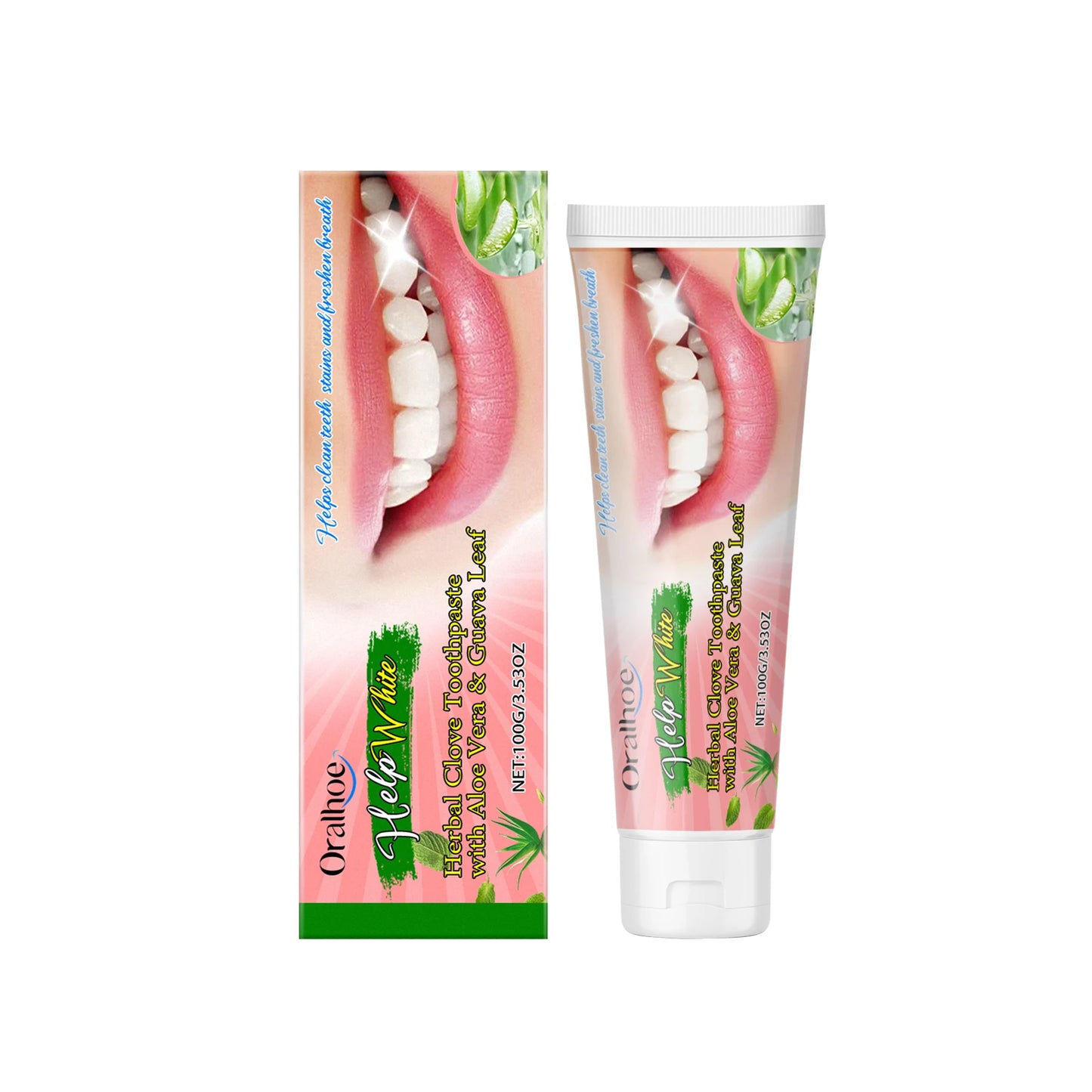 Oralhoe 100g Clean Yellow Teeth Toothpaste Mint Scent Remove Smoke Coffee Tea Stains Dental Whiten Oral Hygiene Care Toothpaste