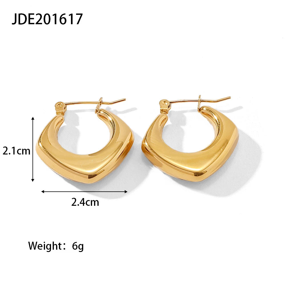 Uworld Stainless Steel Water Drop Big Stud Earrings Chunky Waterdrop Open Hoops Earrings for Women Girls Trendy Jewelry