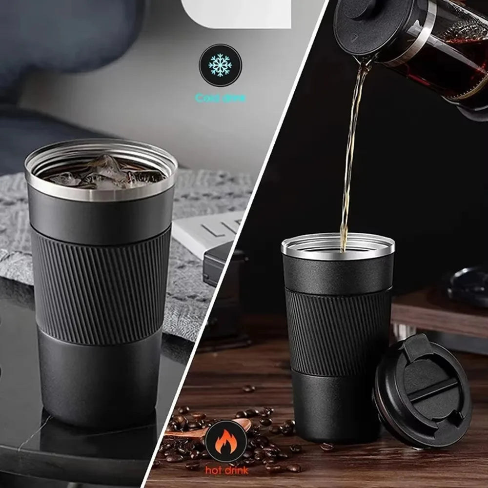 304 Stainless 500ml Steel Vacuum Insulated Water Bottle Anti Slip Coffee Mug Thermal Mug Portable Bottle Office Gift Set