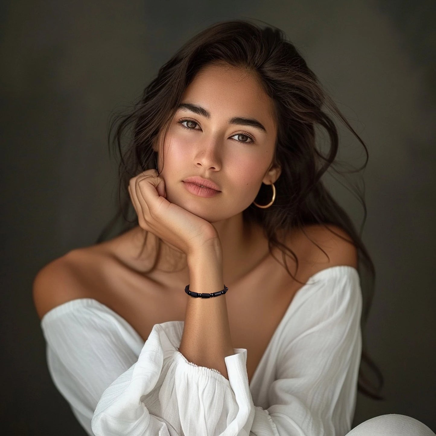 Real Raw Black Tourmaline Bracelet for Women Onyx Crystals Original Energy Quartz Stones Beads Bracelets 7*11mm